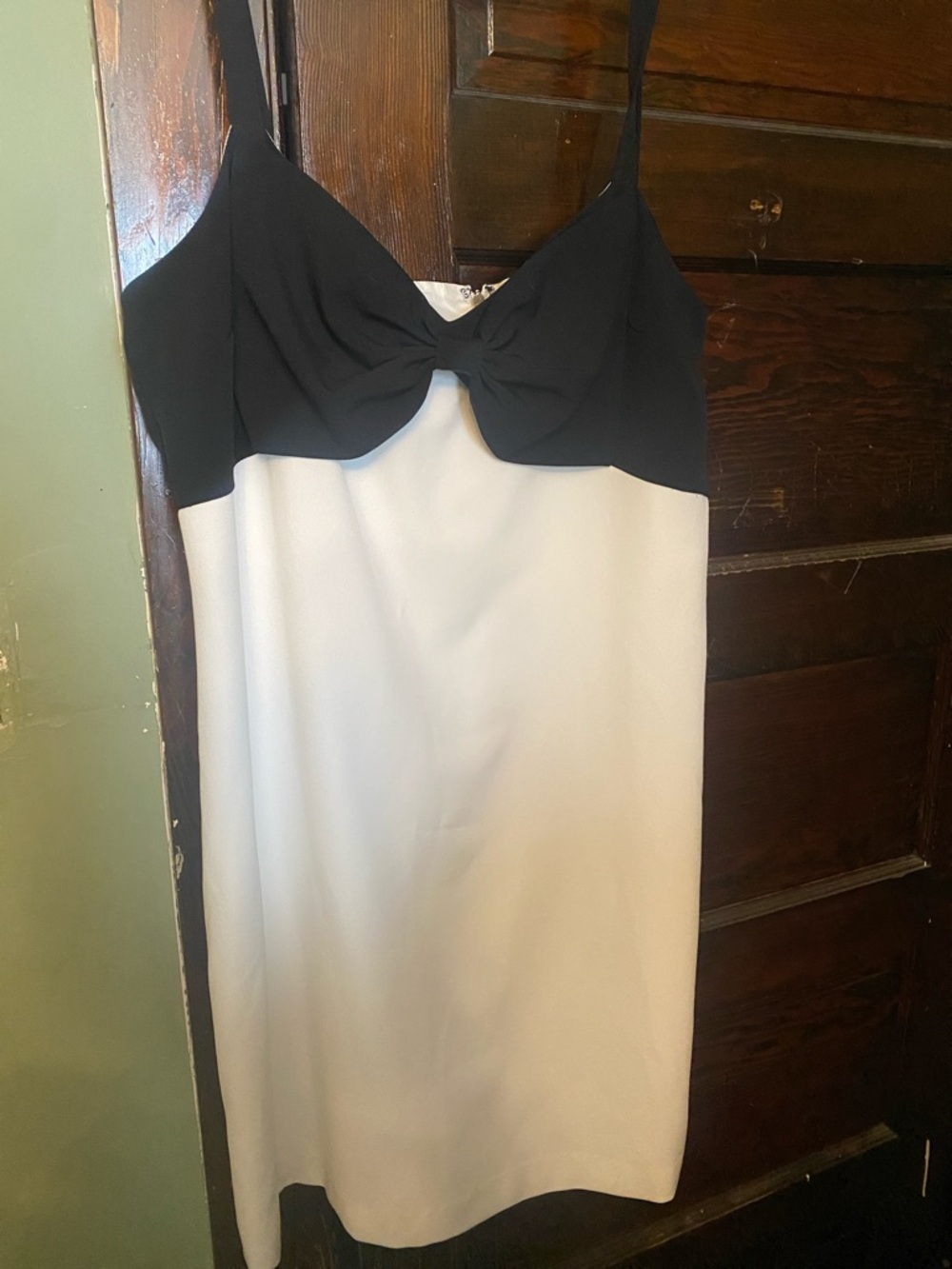 Karl Lagerfeld Black and White Knotted Bust Mini Dress